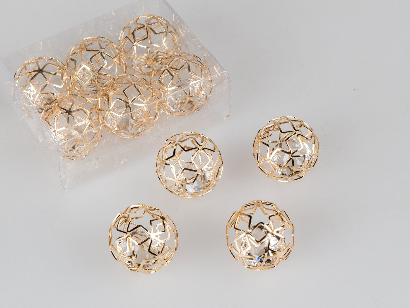 Small-Preis Streudeko 3D Tischdeko Deko zum Auslegen in der Vitrine Gold oder Silber 6er SET, (6er Packung 6-tlg), 3D Formen von Small-Preis