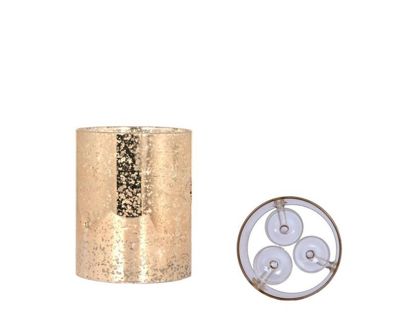 Small-Preis Teelichthalter Extravaganter Teelichthalter in Gold mit Teelichter auf 3 Ebenen von Small-Preis