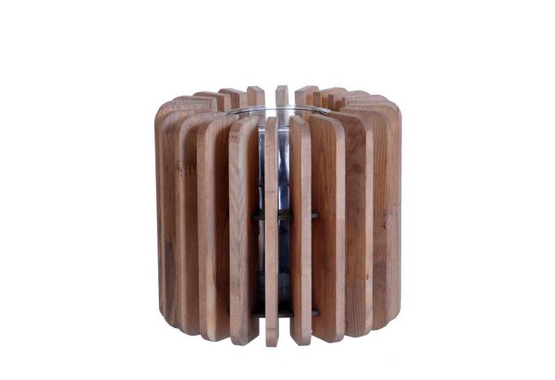 Small-Preis Dekokranz Windlicht aus Holz in extravaganter Form mit Glaseinsatz von Small-Preis