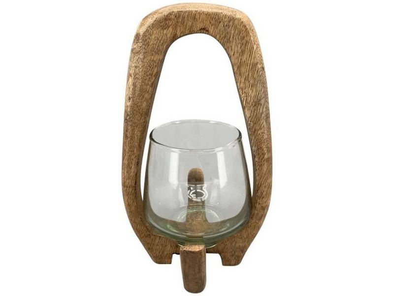 Small-Preis Dekokranz Windlicht aus Holz mit Glaseinsatz in 3 Größen wählbar von Small-Preis
