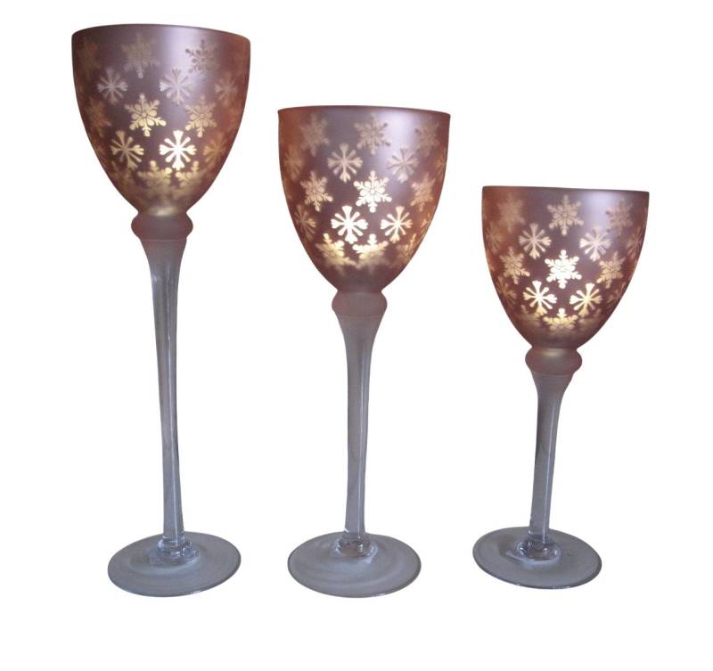 Small-Preis Tierfigur 3er Set Glaskelche Kerzenhalter Windlicht Kelchgröße 30/35/40 cm (SET, 3er-Set) von Small-Preis