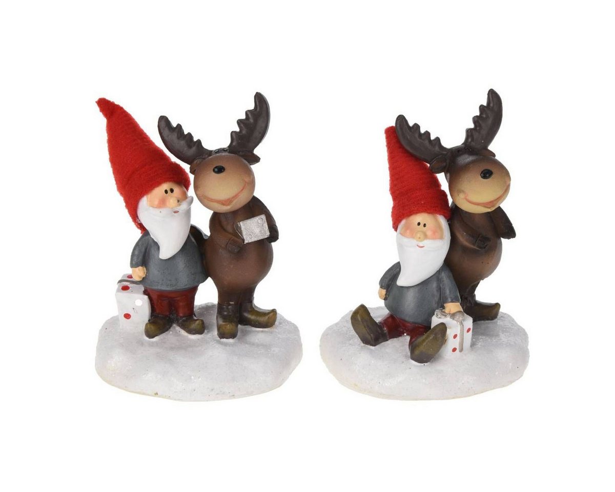 Small-Preis Weihnachtsfigur Wichtel und Rentier im 2er Set 7, 13 oder 18cm (SET, 2er-SET) von Small-Preis