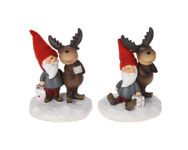 Small-Preis Weihnachtsfigur Wichtel und Rentier im 2er Set 7, 13 oder 18cm (SET, 2er-SET) von Small-Preis