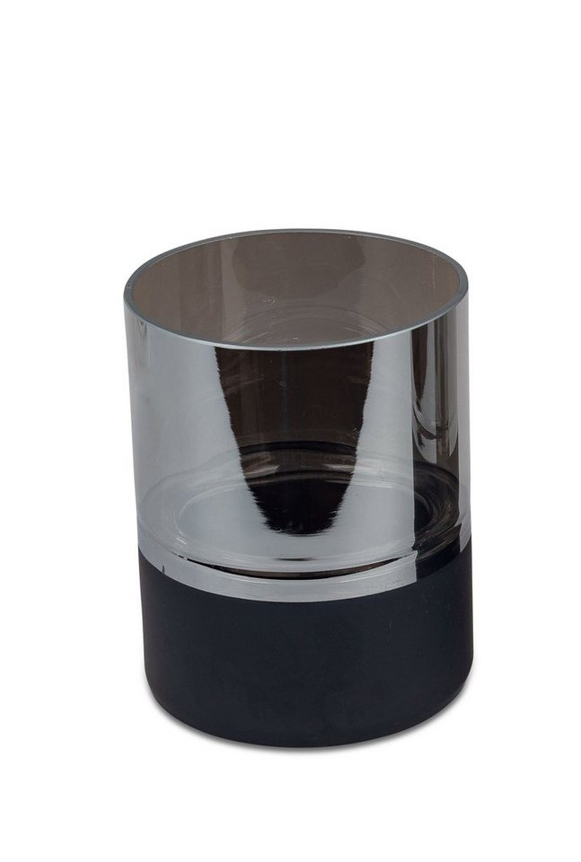 Small-Preis Windlicht Kerzenhalter aus Glas in Schwarz Metallic Design von Small-Preis
