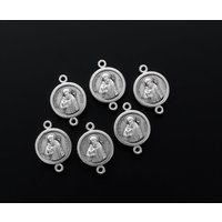 6 Heiliger Benedikt Vater Unser Perlen Verbinder Links Stück - Schutz Gegen Das Böse Amulett 20 Mm X 14 von SmallDevotionsSupply