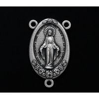 Große Wunderbare Medaille Rosenkranz Herzstück Mit Kunstvollen Blumen Design - 36 Mm Lang von SmallDevotionsSupply