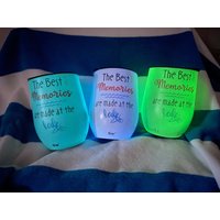 15 Oz Glowing Personalisierte Isolierstahl Weinbecher Mit Spritzwasserfesten Deckeln von SmallFishCrafts
