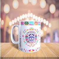 Cafecito Und Chisme Papel Picada 15 Oz Kaffeetasse von SmallFishCrafts
