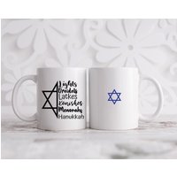 Happy Hanukkah Star Of David Teetasse von SmallFishCrafts