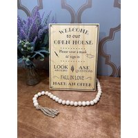 Personalisiertes Offenes Haus Real Estate Counter Inszenierung Tischschild von SmallFishCrafts