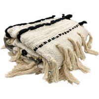 Zara || Grobstrick Decke Hand Loom Gewebte Baumwolle Creme Elfenbein Schwarz Chunky Sofa Überwurf Dekorative Das Perfekte Geschenk von SmallJoysAtHome
