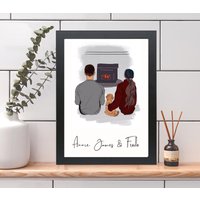 Personalisierter Cavapoo/Cockapoo & Pärchen Kunstdruck - Geschenk Für Mama, Papa, Valentinstagsgeschenk, Jahrestagsgeschenk von SmallLondonTownhouse