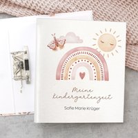 Kindergartenordner Boho Regenbogen, Ordner Personalisiert Mit Name, Portfolio, Sammelordner, Kindergartenmappe, Kita-Ordner von SmallTreasuresDE