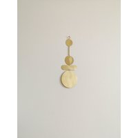Wandkunst Aus Messing. Goldfarbener Wandbehang Metall. Moderne Skulptur Der Mitte Des Jahrhunderts. Boho-Monddekor. Wandpaneel von SmallWaveArt