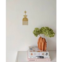 Wandkunst Aus Messing. Boho-Wanddekor Metall. Moderne Kunstskulptur Der Mitte Des Jahrhunderts. Goldener Mond Zum Aufhängen von SmallWaveArt
