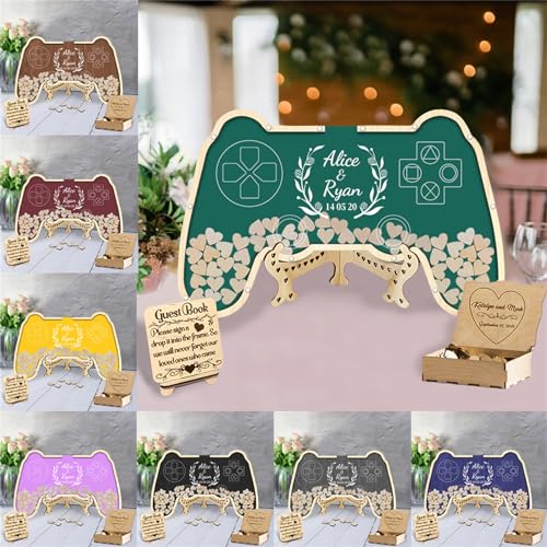 Gästebuch für Gam Hochzeit, personalisierbar, alternativer Gamecontroller, Hochzeitsgästebuch, Gamepad, Plakette, Gamepad mit Holzherz, für Männer, Ehemann, Freund, Paare, Liebhaber Gästebuch für Gam Hochzeit, personalisierbar, alternativer Gamecontroller, Hochzeitsgästebuch, Gamepad, Plakette, Gamepad mit Holzherz, für Männer, Ehemann, Freund, Paare, Liebhaber von Smallduuck