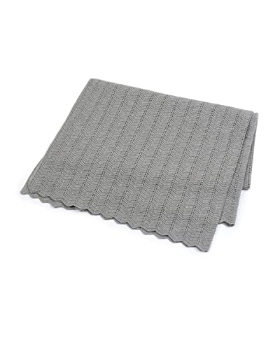 Smallstuff - Babydecke mit Fischgrätenmuster, Grau Melange von Smallstuff