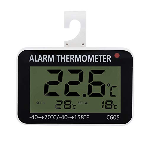 Kühlschrank Thermometer Wasserdichtes Digitales Gefrierschrank Thermometer mit Haken großer LCD Anzeige Perfekt für Hause Bars Cafés Tiefkühltruhe Weinkühlschrank usw von Smandy