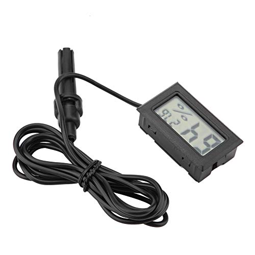 Smandy Mini Thermometer Hygrometer eingebettetes digitales LCD Temperatur Feuchtemessgerät mit externem Messfühler für Inkubatoren Brutapparate Reptilienbehälter Aquarium(-50 °C ~70 °C) von Smandy