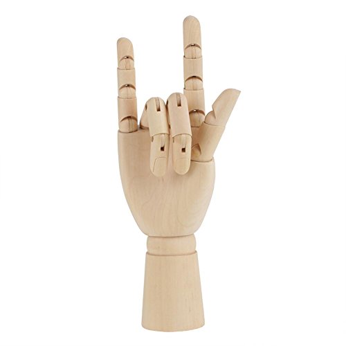 Modellhand aus Holz Hölzerne Menschliche Flexible Holzhand Modell Zeichnungsmodell für Anfänger, Profis und Künstler(10" rechte Hand) von Smandy