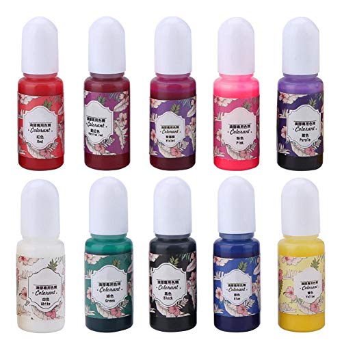 Smandy 10er x 10ml Epoxidharz Farbe Resin Farbe Seifenfarbe Set Seife Farbe Pigment für DIY Schmuck Machen Nail Art Handwerk Dekoration DIY Hobbiers, Hochkonzentriert, 10 Farbe von Smandy