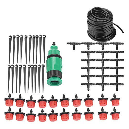 Smandy Bewässerung Kit DIY Bewässerungssystem Garten Micro Drip Bewässerung Kit Automatische Mikro Bewaesserungssystem Perlschlauch Pflanzen(15m) von Smandy