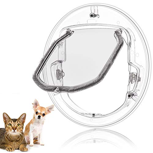 Smandy Katzenklappe Haustierklappe 4 Wege Verriegelung Haustiertüre Klare Klapptür, Robust, Wetterresistent und Einfache Installation, für Katzen und kleine Hunde von Smandy