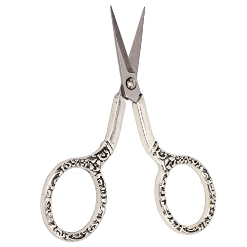 Smandy Kettennähte Schere Vintage Edelstahl, Spitze Kleine Schere mit Abdeckung, Sicheres Stickkit mit Hülle für den Täglichen Gebrauch von Smandy
