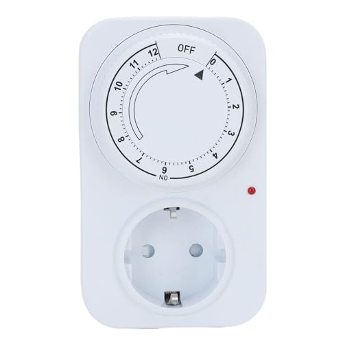 Smandy Mechanical Timer Switch Outlet, 16A Heavy Duty Flame Respared Timer Outlet für Beleuchtungspumpe und Elektrofahrrad -Batterie -Ladung (Frk-d12 EU-Stecker) von Smandy