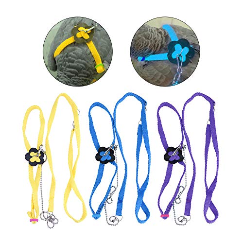 Vogel Geschirr Papagei Vogel Leine Outdoor Einstellbare Harness Training Seil Fiber Rope weich und bequem Verstellbarer Leine für Vögel Outdoor Training und Spielen(Blau) von Smandy