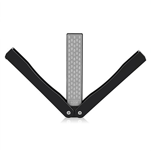 Whetstones 400/600 Körnung Handheld Folding Doppelseitige Diamant Schleifstein Messerschärfer Werkzeug für Home Küche (Schwarz) von Smandy