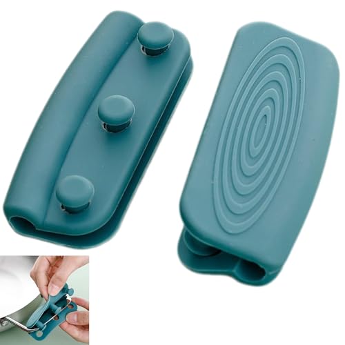 Smaoqingji Silicone Handles for Pots - 2er Pack, Grün, Hitzeschutz Topfgriffe Silikongriffe, Sicher und Verbrühungssicher, Geeignet für Alle Arten Kochgeschirr mit Eckigen Runden, Gebogenen Griffen von Smaoqingji