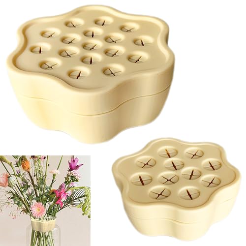 Smaoqingji Spiral Ikebana Stielhalter Blumenstielhalter - 2er Set, Gelb, Ikebana Vase Blumenhalter, Ideal die Zusammenstellung Schöner Sträuße, Damit Jederzeit Uberall Freude Blumenbinden Haben von Smaoqingji