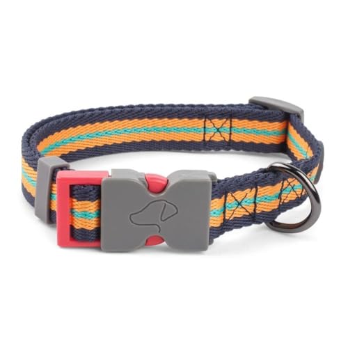 Zoon Walkabout Hundehalsband, Oxford-Design, Blau, Orange, Grün, Streifen (XS) von Smart Garden