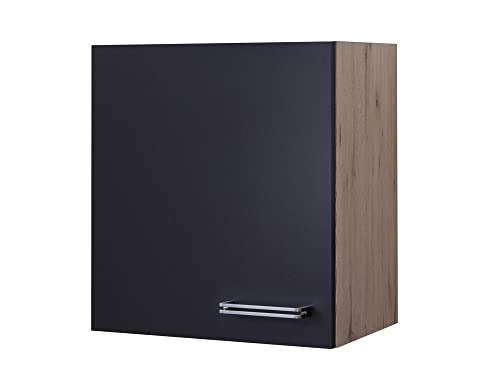 Smart Möbel Hängeschrank Küche - 50 cm breit - Anthrazit San Remo Eiche – Lino von Smart Möbel