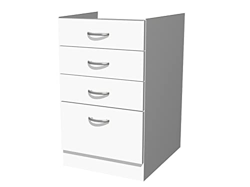 Smart Möbel Küchen Schubkastenschrank ohne Arbeitsplatte 50 cm breit Weiß - Witus von Smart Möbel