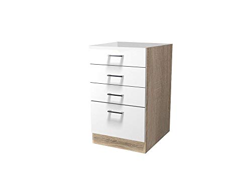 Smart Möbel Schubkastenschrank ohne Arbeitsplatte 50 cm Weiß - Salerno von Smart Möbel