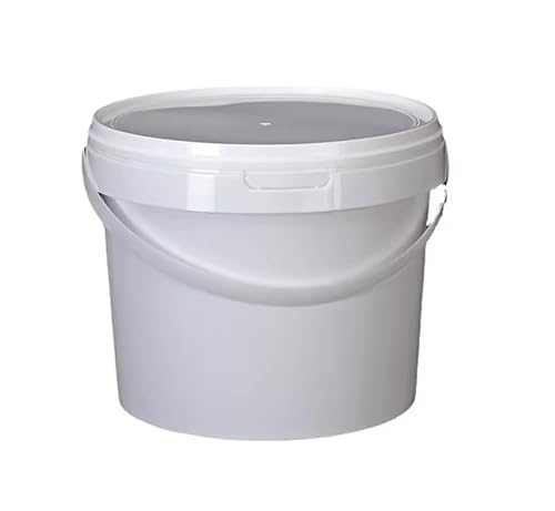 Smart Pack Eimer mit Deckel, 18 l, 14 l, 5 l, 3 l, Eimer aus Kunststoff, Eimer mit Deckel und Metallgriff, luftdichter Eimer, leerer Farbeimer, Farbe Weiß (1, 5,5 l) von Smart Pack S.R.L.S