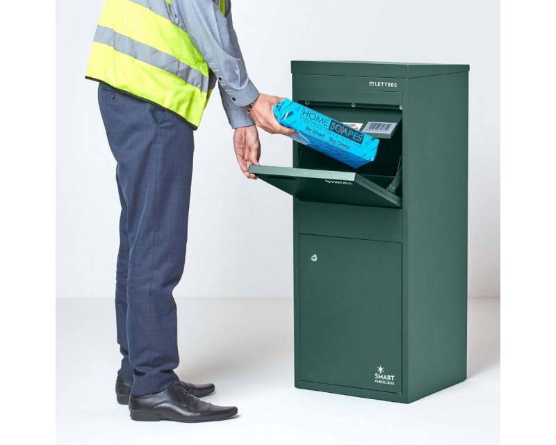 Smart Parcel Box Paketbriefkasten Großer Paketbriefkasten, Entnahme hinten & vorne, grün von Smart Parcel Box