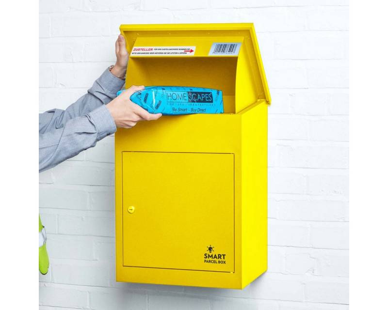 Smart Parcel Box Paketbriefkasten Mittelgroßer Paketbriefkasten, Entnahme vorne, gelb von Smart Parcel Box