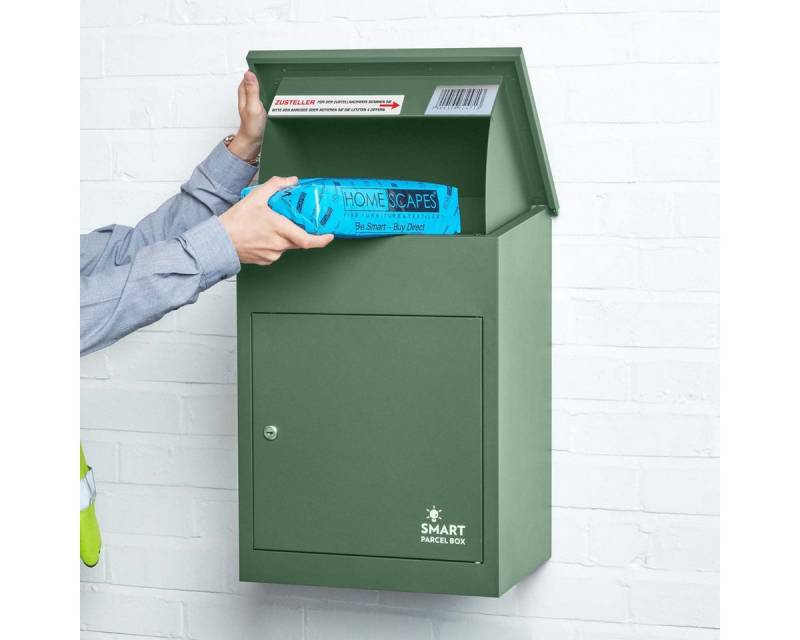 Smart Parcel Box Paketbriefkasten Mittelgroßer Paketbriefkasten, Entnahme vorne, grün von Smart Parcel Box
