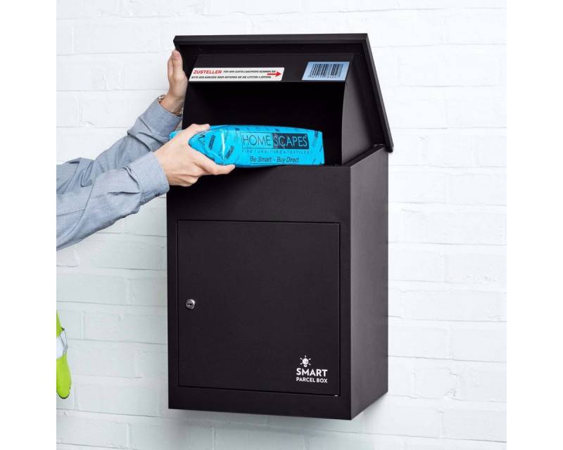 Smart Parcel Box Paketbriefkasten Mittelgroßer Paketbriefkasten, Entnahme vorne, schwarz von Smart Parcel Box
