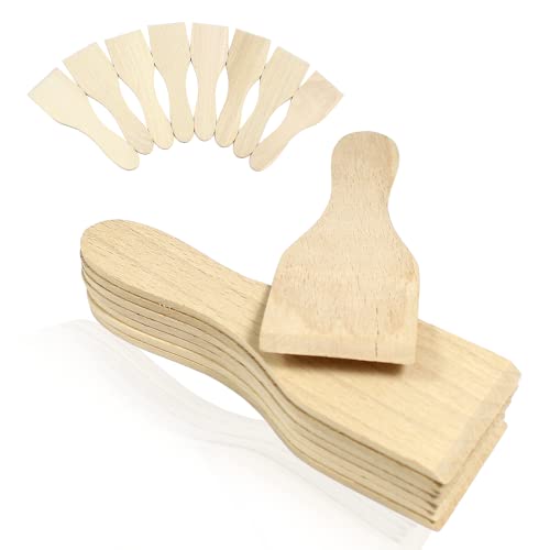 Smart-Planet 8er Set Raclettespachtel aus hitzebeständigem Buchenholz - Raclettekratzer 13x4cm - Schaber für Raclette Pfännchen - Spachtel Set für Silvester von Smart-Planet