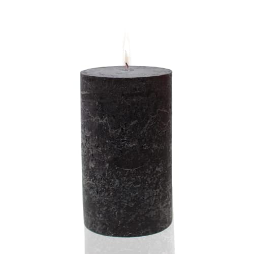 Candelo Hochwertige Kerze Weihnachten Ambiente - Schwarz - Rustic Stumpenkerze 12cm lange Brenndauer ca. 54 Stunden - Weihnachtskerzen Adventskranz von Candelo