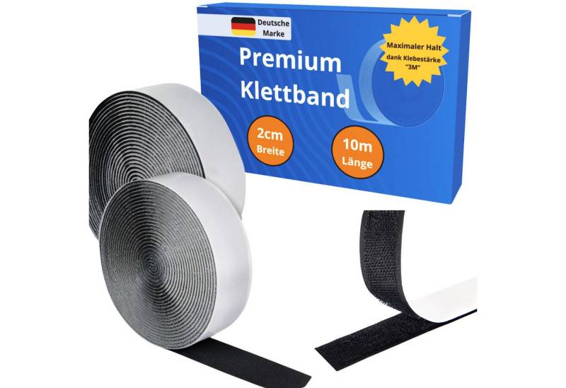 Smart-Planet Klettband Klettband 10m x 2cm Power-Haftung - Doppelseitig Selbstklebend, Einfach & schnelle Montage von Smart-Planet