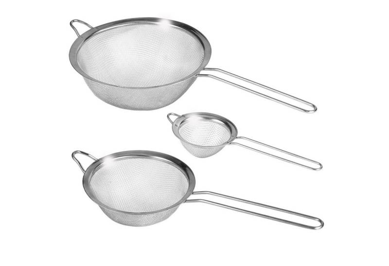 Smart-Planet Küchensieb 3er Set Metallsiebe feinmaschig rostfreier Stahl versch. Größen, (3-St), Rostfrei, feinmaschig von Smart-Planet