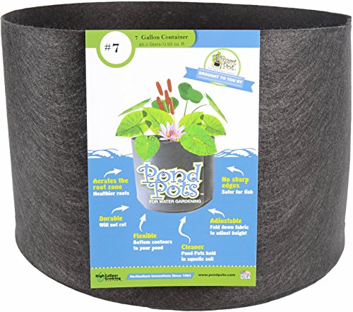 SMART POT 23007, 7 Gallonen Teich Flexibler Wasserpflanzenbehälter für Wasserpflanzen, Schwarz von Smart Pot
