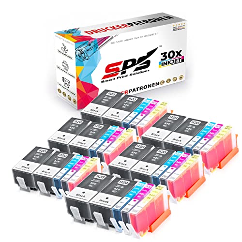 SPS 920XL Tintenpatronen 30er Set kompatibel für 920 OfficeJet 6000 6500 7000 7500 Series (12 Schwarz, 6 Cyan, 6 Magenta, 6 Gelb) von Smart Print Solutions