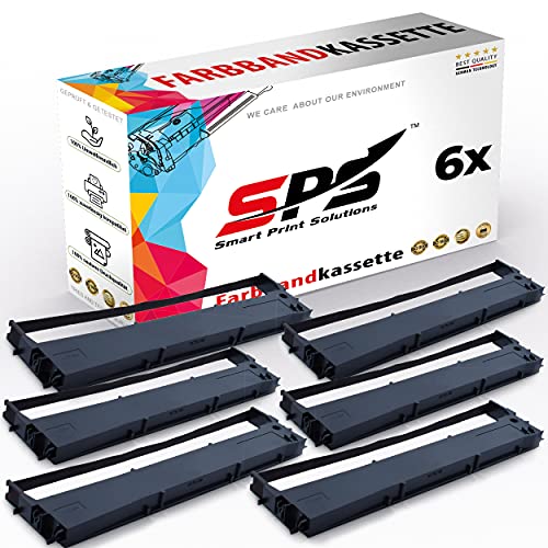 SPS S015633 LQ350 6er Schwarz Farbbänder Set kompatibel für Epson LQ350 LX350 LQ300 von Smart Print Solutions