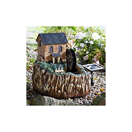 Smart Garden Water Mill Solar Water Fountain (1170001) - Solarbetriebene Harz-Wassermühle: Entspannung für den Außenbereich, Garten, Terrasse - 51 x 48,5 x 48 cm von Smart Solar